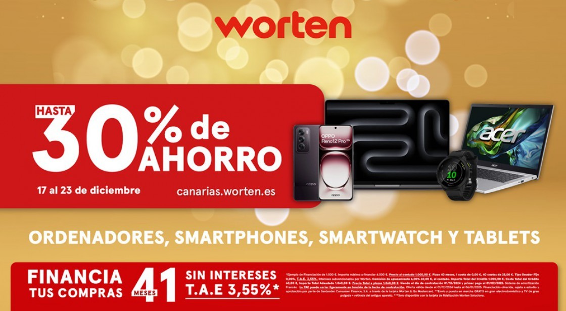 WORTEN: HASTA UN 30% DE AHORRO EN ORDENADORES, SMARTPHONES, SMARTWATCHES Y TABLETS