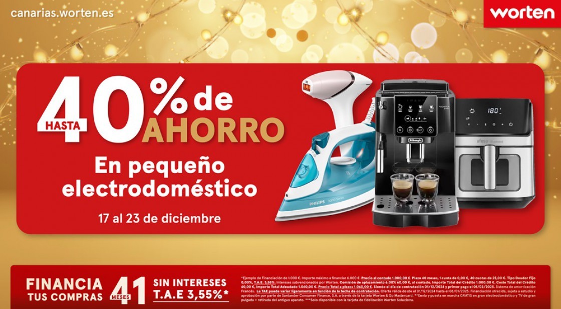 WORTEN: HASTA 40% DE AHORRO EN PEQUEÑOS ELECTRODOMÉSTICOS